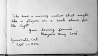 Copied from the autograph books of Nellie & Dorothy Atkinson. Copied courtesy Bonnie Douthit. Copied October 1980 by Michael Dixon.