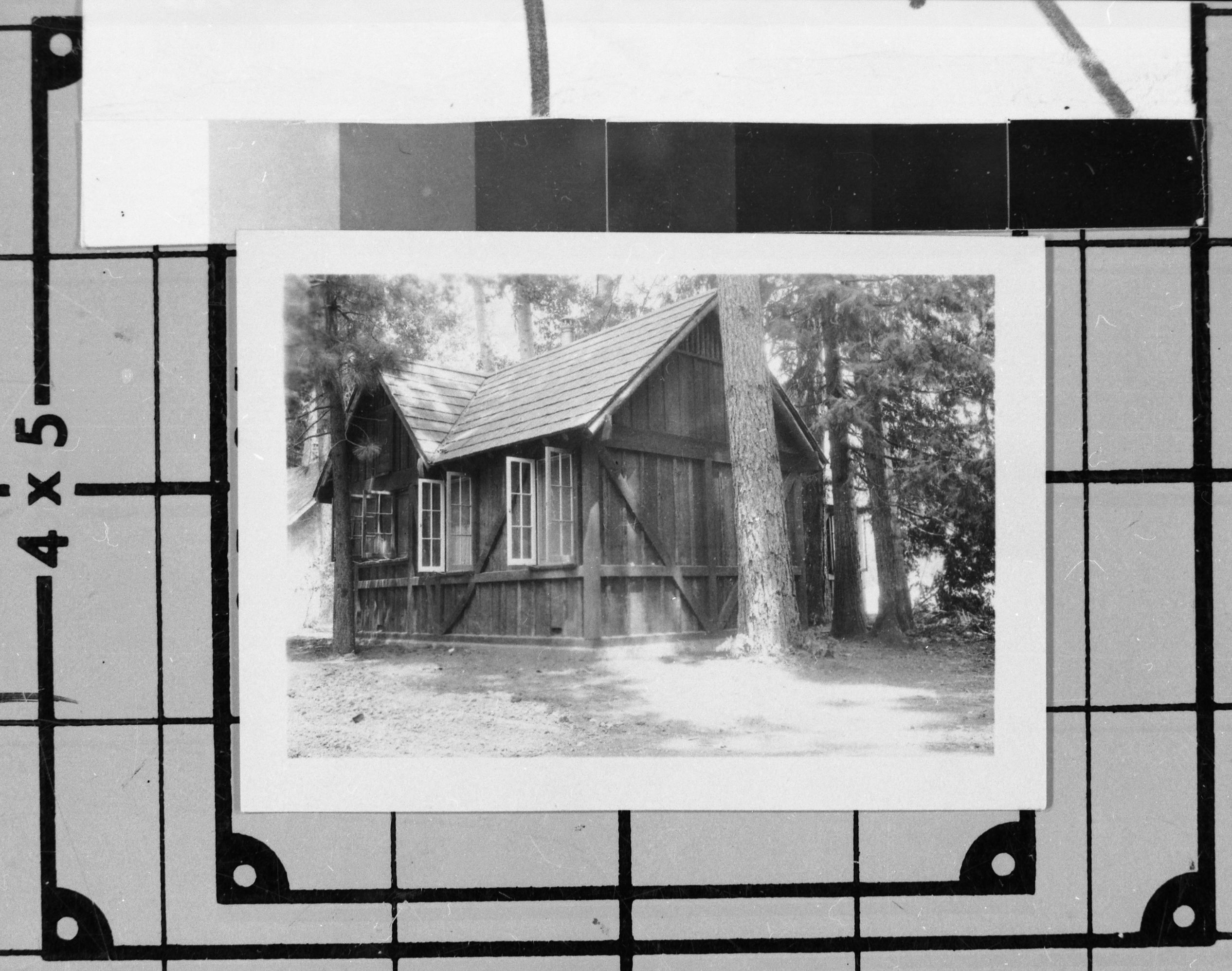 House on the Ahwahnee Meadow. H-113. See also: Y.N.P. Co. binders - 1923. Donated by Audrey Harris.