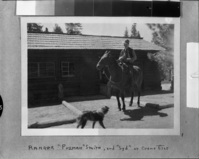 'Ranger 'Pullman' Smith, and 'Syd' at Crane Flat. Copied from Art Holmes album (NPS employee). Copied September 1983 by Michael Dixon.