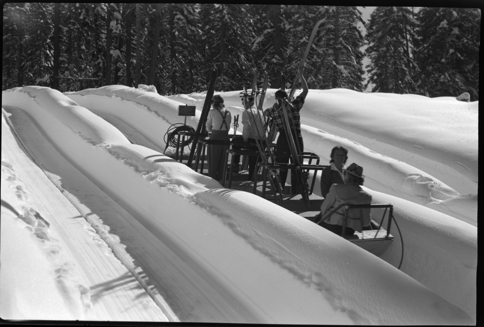 Upski going uphill at Badger Pass.