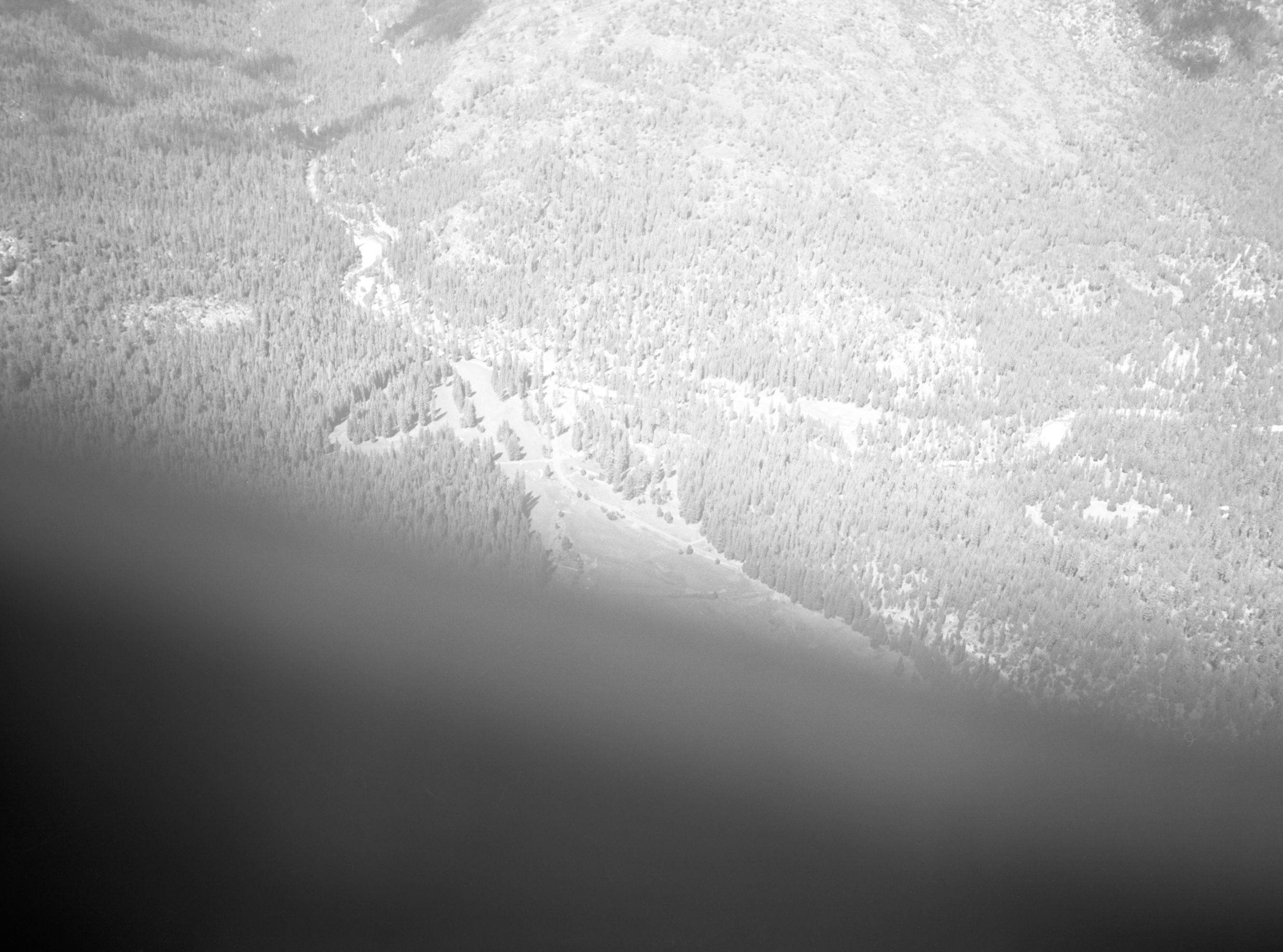 Wawona Golf Course. Aerial photograph of flight over park.