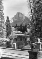 Half Dome & Merced River from Sentinel Hotel.