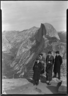 Congressional party at Glacier Point. L-R: Norman R. Hamilton, congressman from Virginia; Mrs. Helen Mulhenberg; Mrs. Norman Hamilton; Colonel H. C. Mulhenberg, U.S.A. Air Corps, Hawaii; Mr. E.H. Jenanyan, Planters Peanuts manager, S.F.