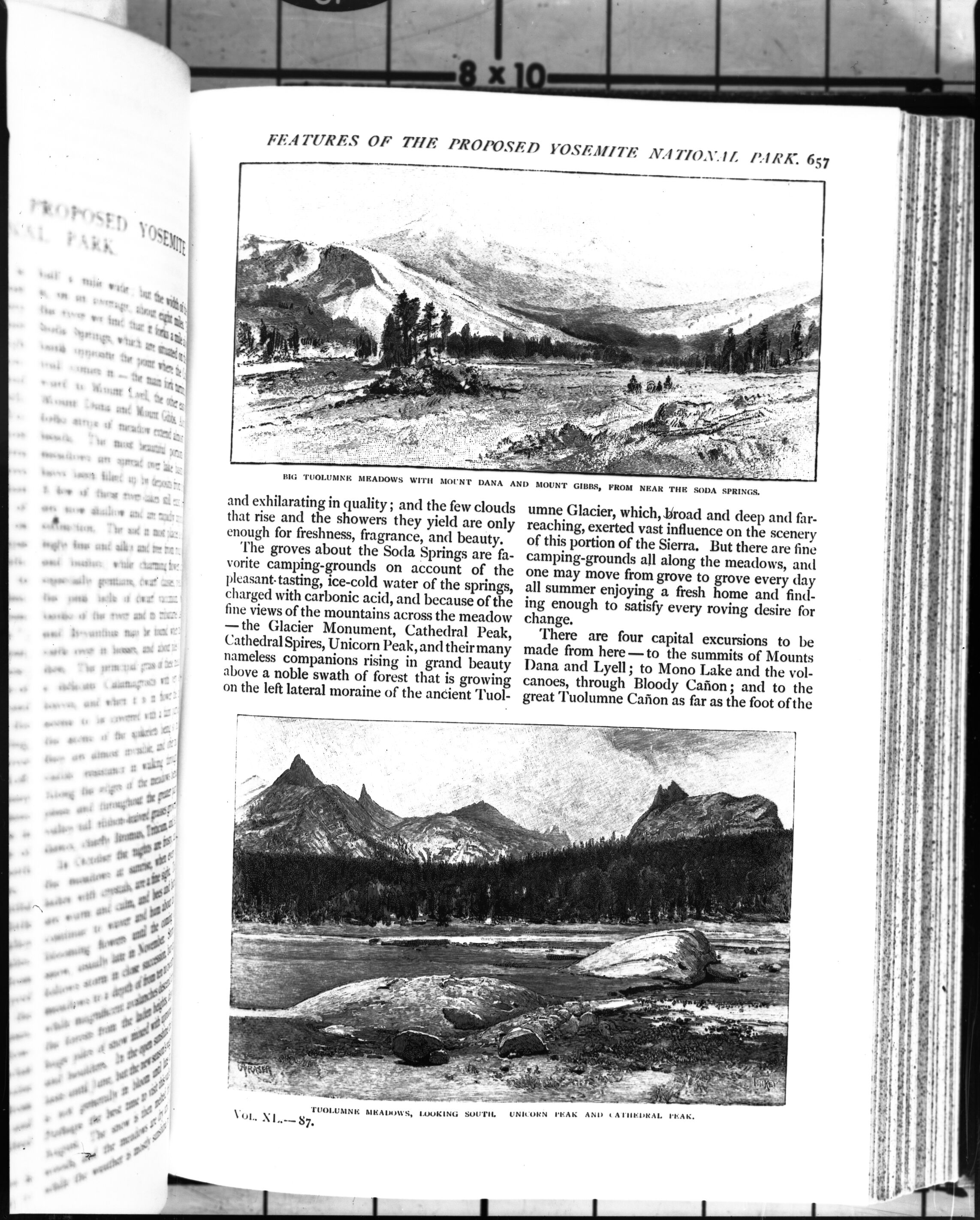 Copy of the artcile "Features of the Proposed Yosemite National Park" printed in The Century Magazine, vol XL no. 5 sept 1980. p. 657