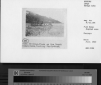 Scanned from insurance appraisal photo books taken prior to concession company merger. July 1923. # 75 Open sitting - Place on the beach of Tenaya Lake, looking South-West.