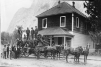 Early (first) bear trap built by Roland Dexter - in front of Village Store. copied by Ralph H. Anderson
