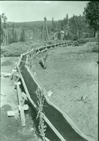 Sugar Pine Lumber Co. flume at road crossing.