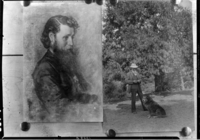 Muir as a youth and Muir with a dog.