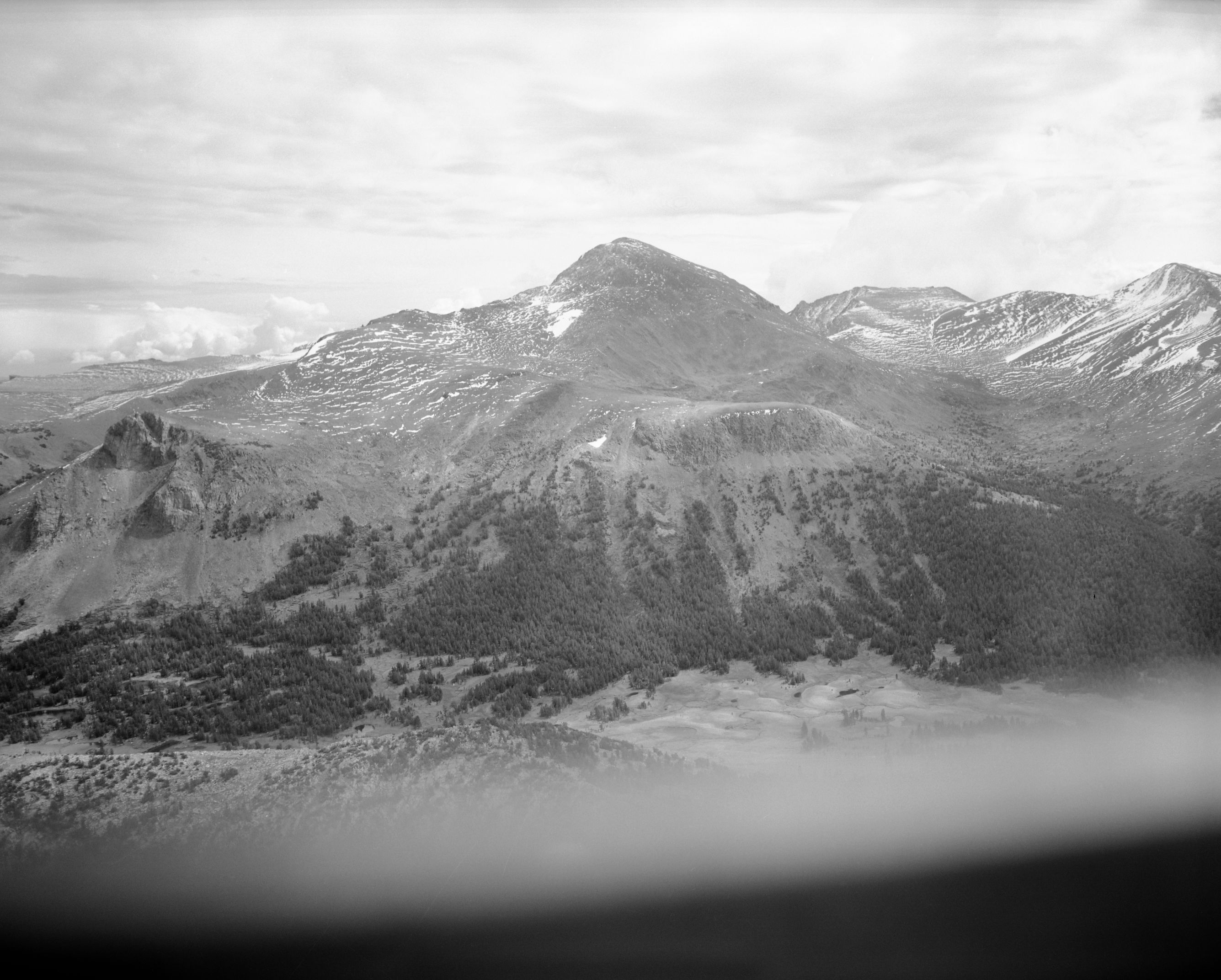 Aerial photograph of Mt. Dana from flight over park.