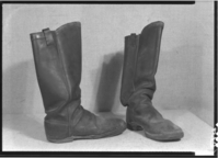 Original 1849 Miner's boots. Lent by Mrs. Davis.