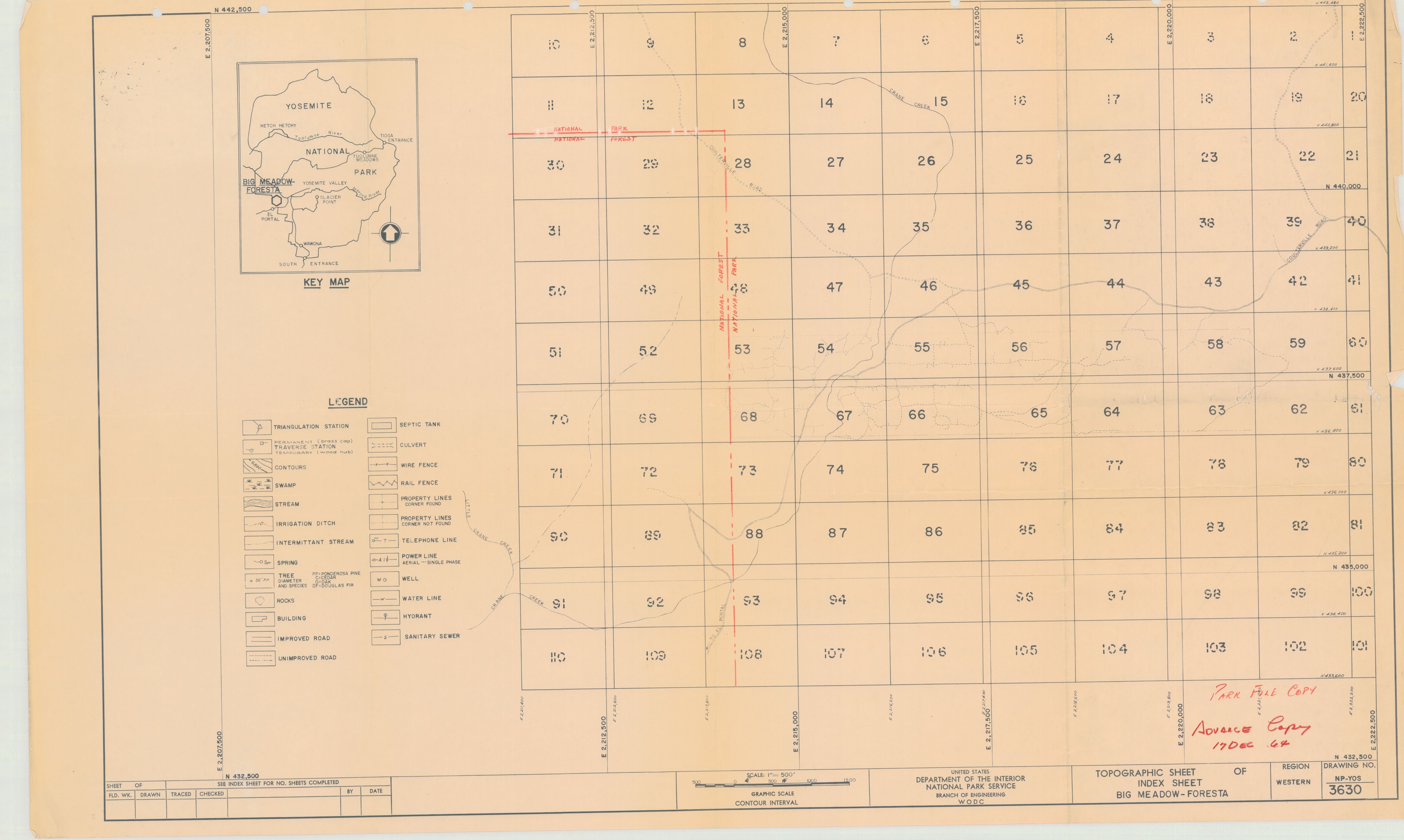 Topographic Sheet of Index Sheet Big Meadow - Foresta