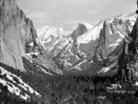 Telephoto of Yosemite Valley from tunnel.