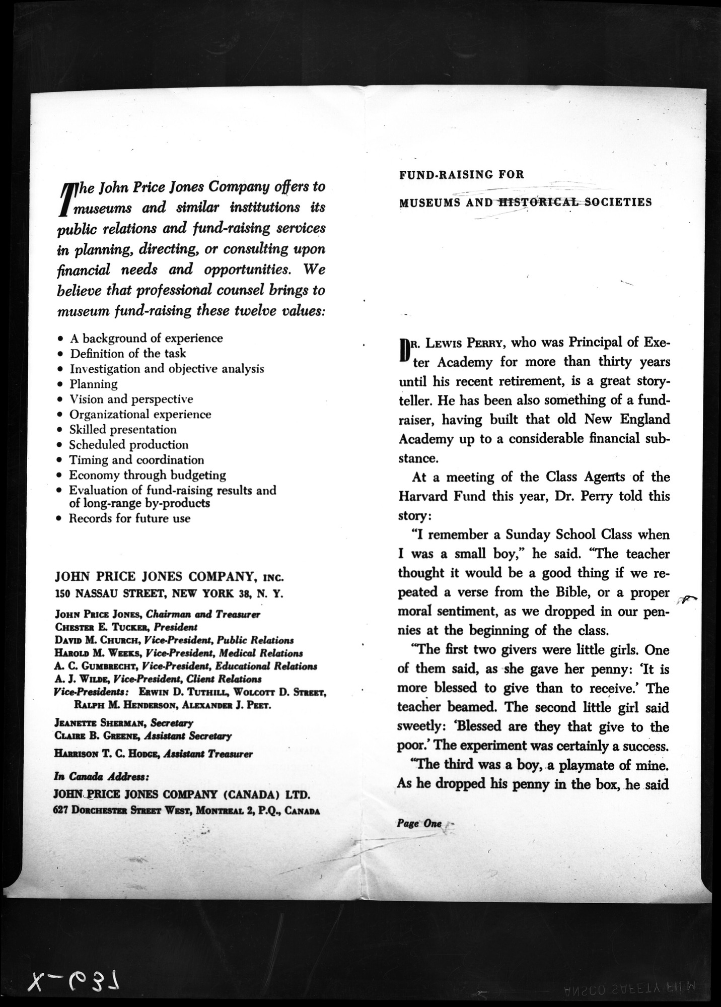 Copy of "Fund Raising for Museums and Historical Societies": photo copy.