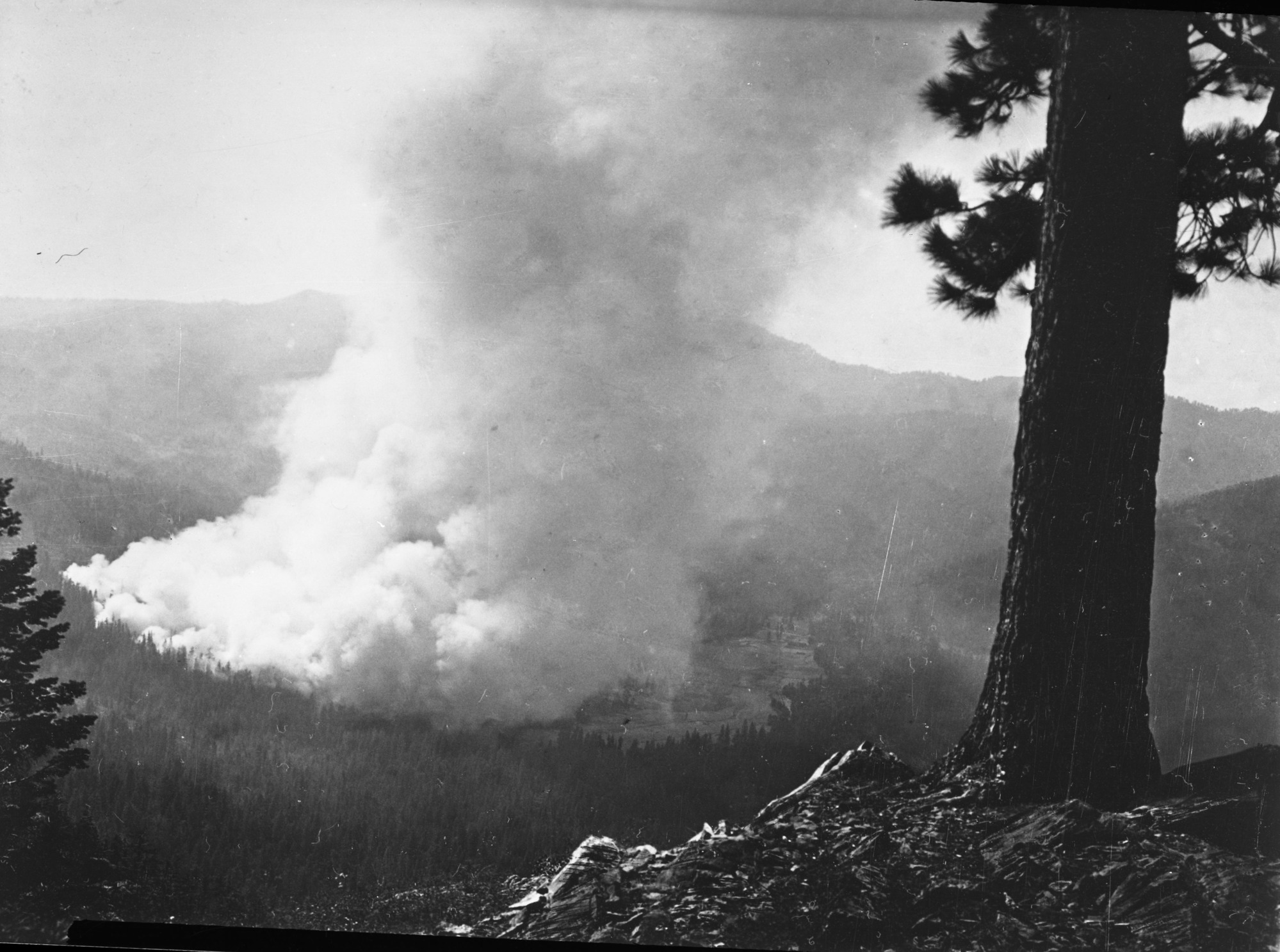Yosemite National Park - General; Wawona Fire From Wawona Point.