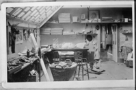 Neg. copied by Ralph H. Anderson May, 1950. Interior of Carleton E. Watkin's studio on Montgomery Street (San Francisco) showing much of the equipment used by this early-day photographer.