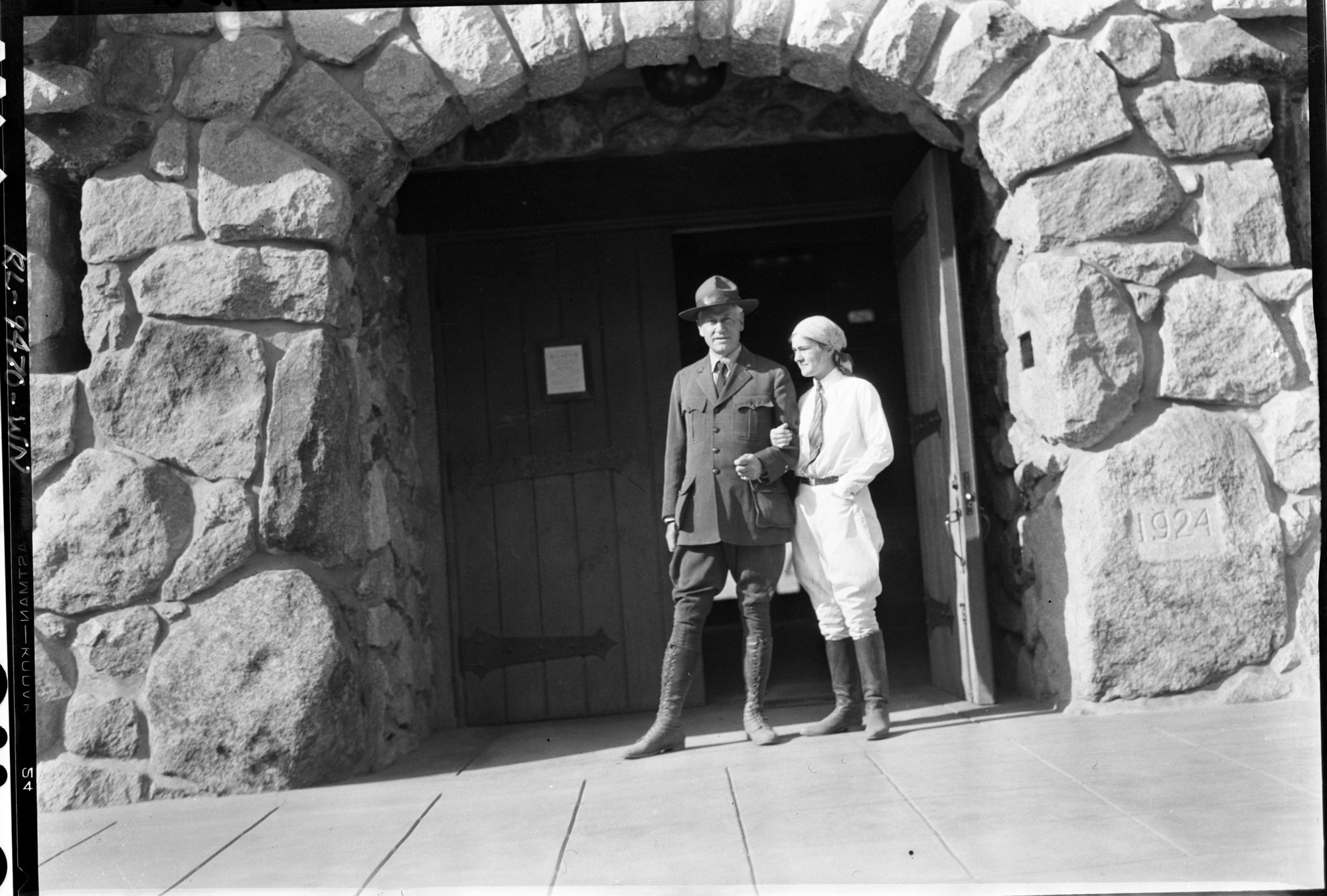 Copy Neg: August 2003, Leroy Radanovich. Stephen Mather and daughter Betty on last visit to Yosemite.