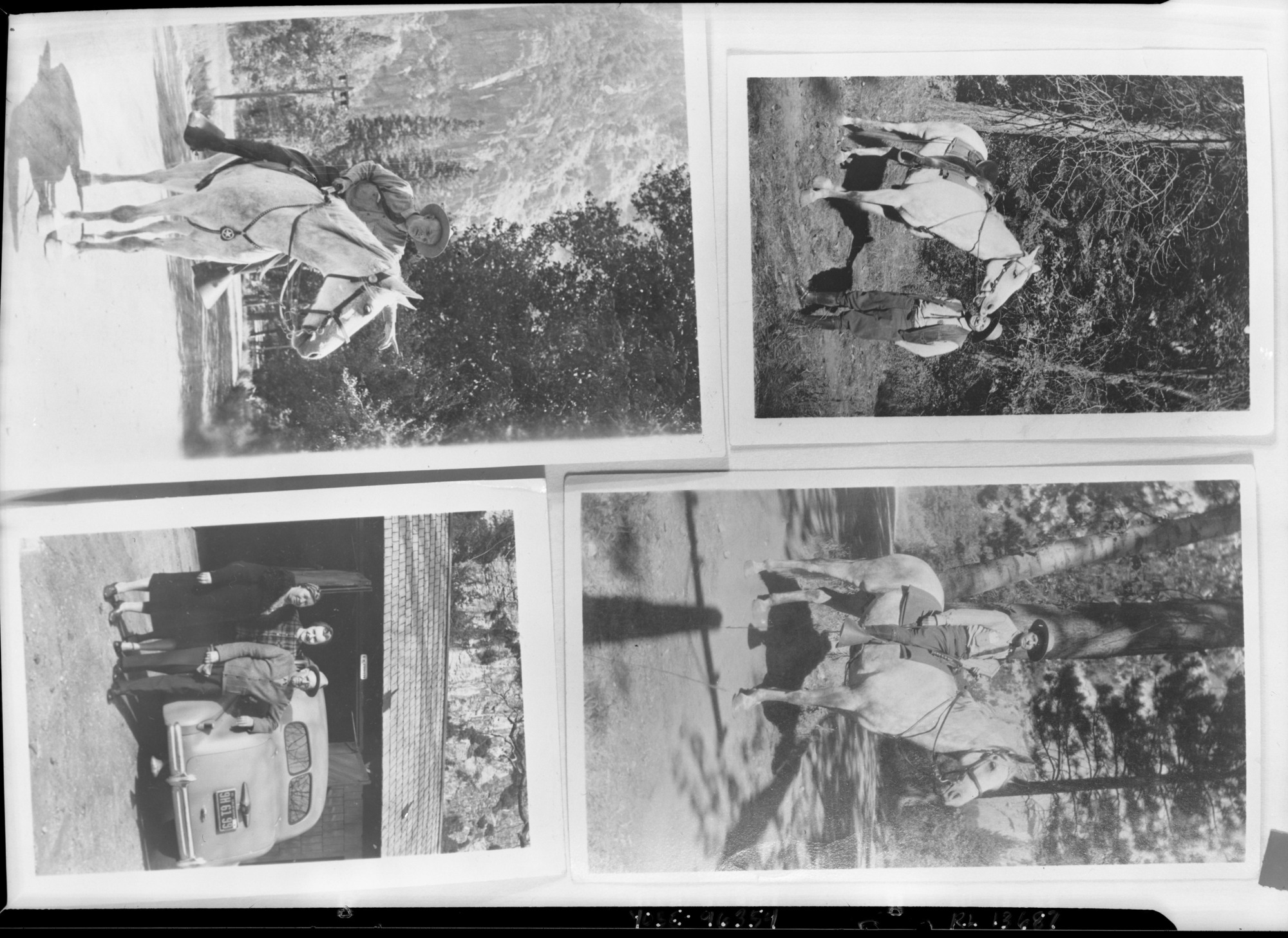 Ranger Billy Nelson. Lower left - Sam Cookson, electrician with his family. copied by Ralph H. Anderson, copied in 1950