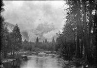 Copy Neg: Leroy Radanovich. Merced River, Yosemite Valley. The number 18 is written on the negative.