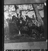 Early tourists in saddle. Photographer:  [Carleton E. Watkins?-from inscription on photo]