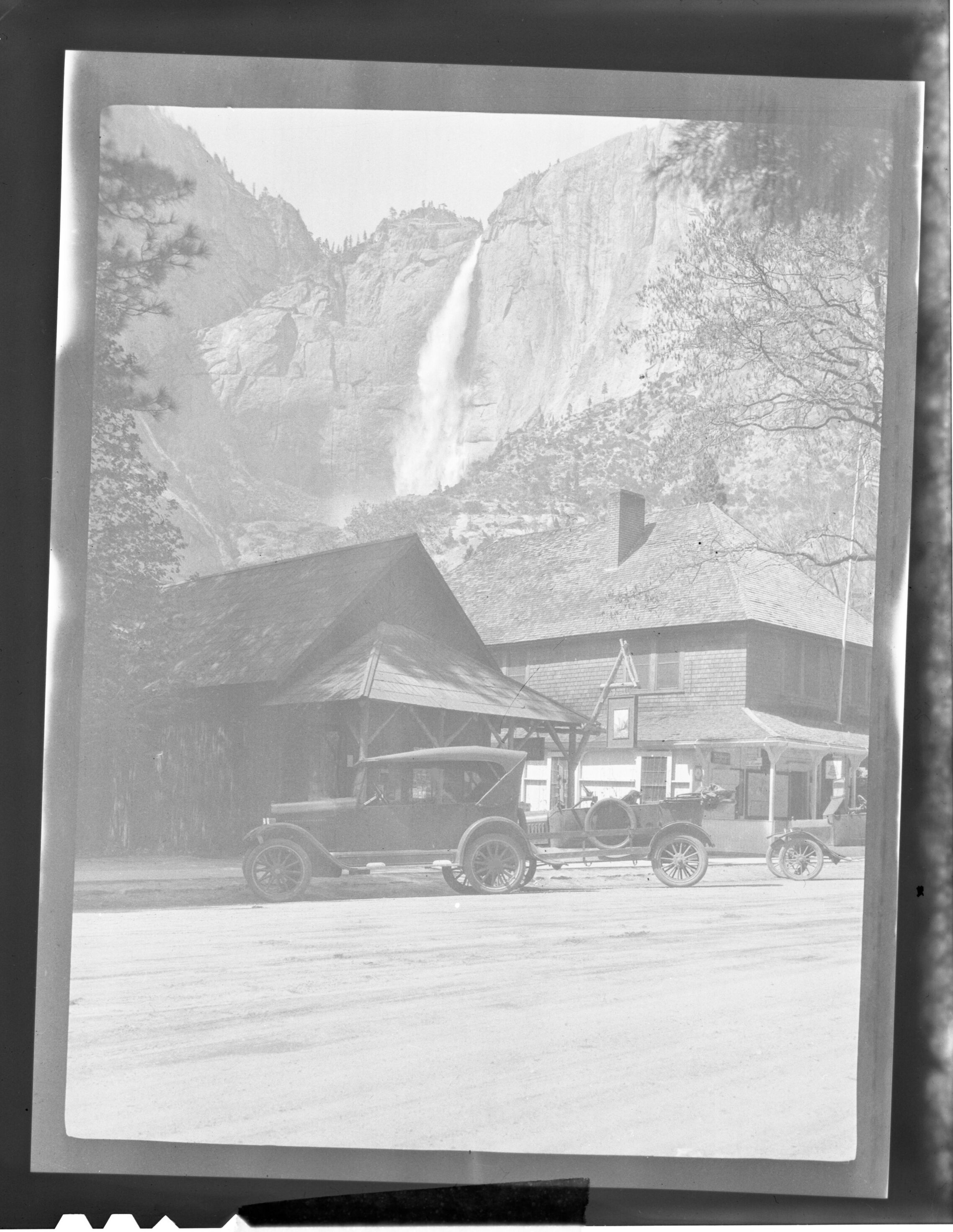 Traffic at old Yosemite Village.
