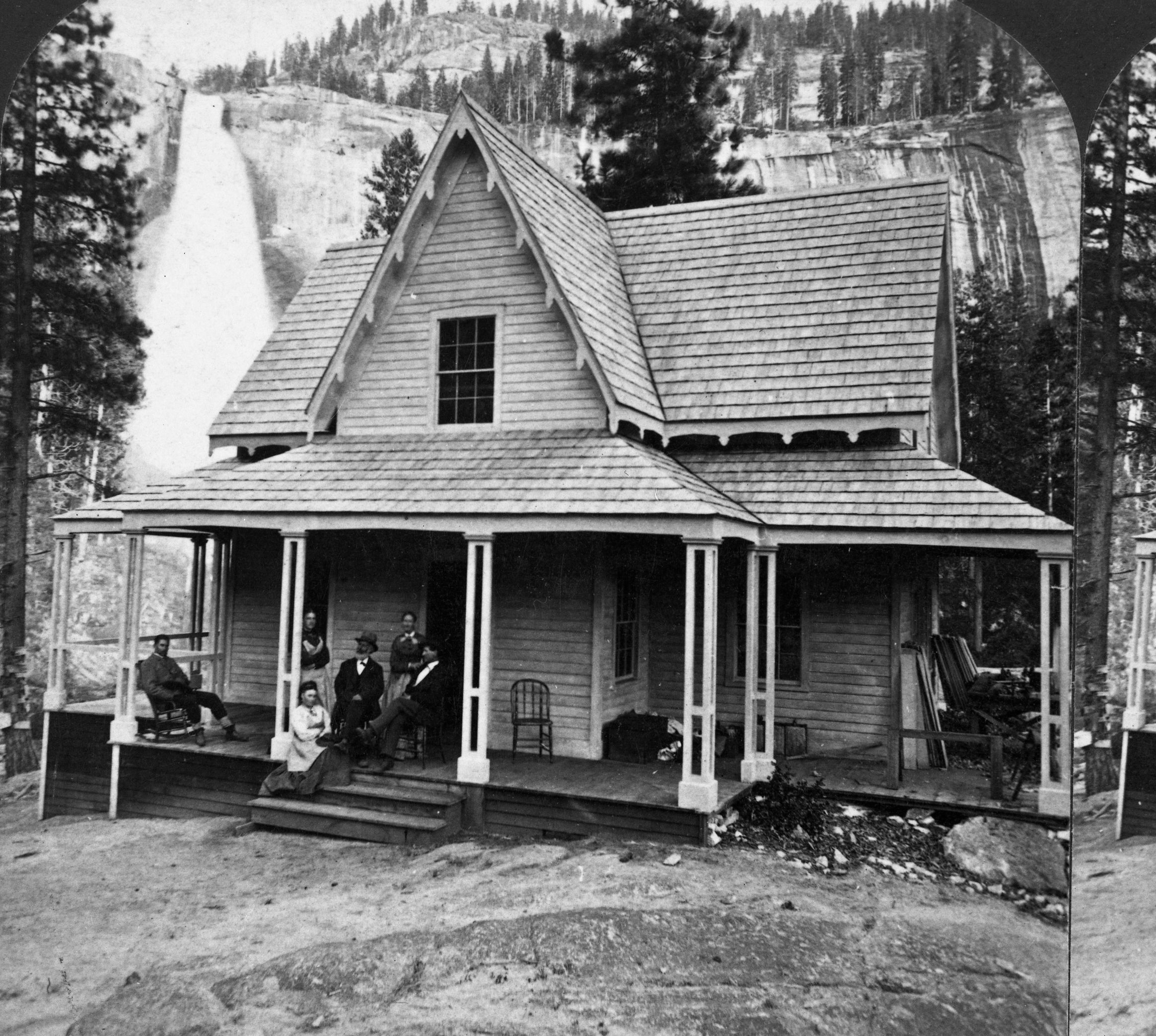 Snow's Hotel, and Nevada Fall. Yosemite Valley, Cal. copied by Michael Dixon, copied 1985