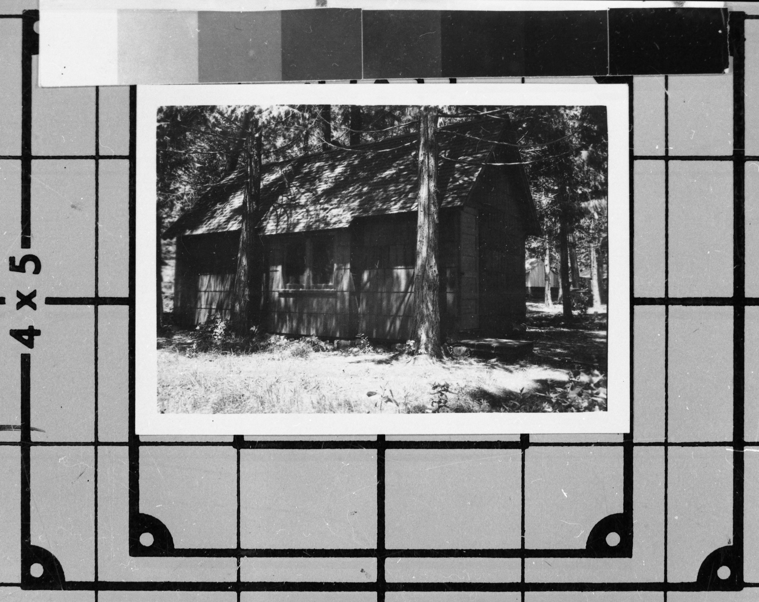 Ahwahnee Meadow housing - Garage to house H-106. See also: Y.N.P. Co. binders - 1923. Donated by Audrey Harris.
