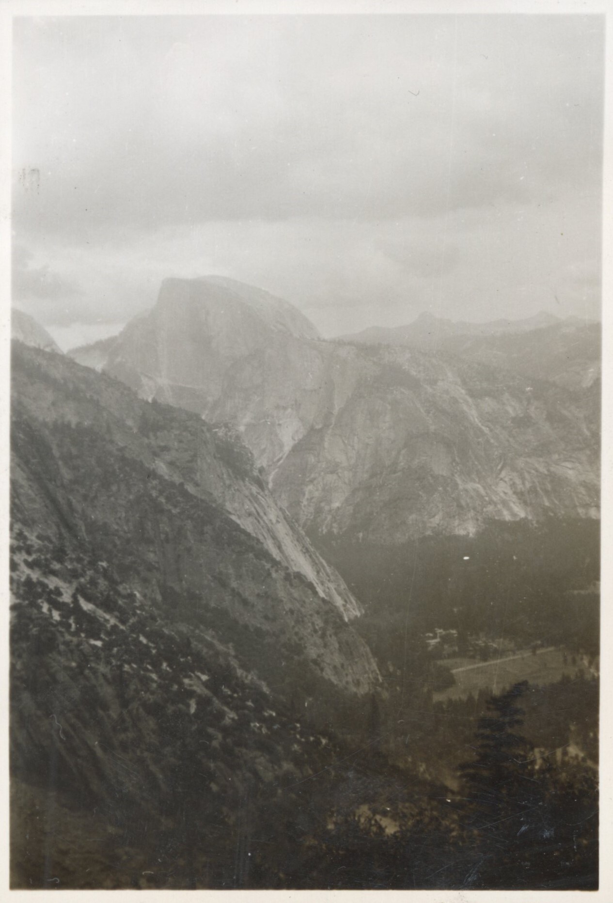 View of Half Dome from upper Yosemite Fall trail