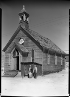 Old church at Bodie with Alfred Knopf and Ralph H. Anderson.