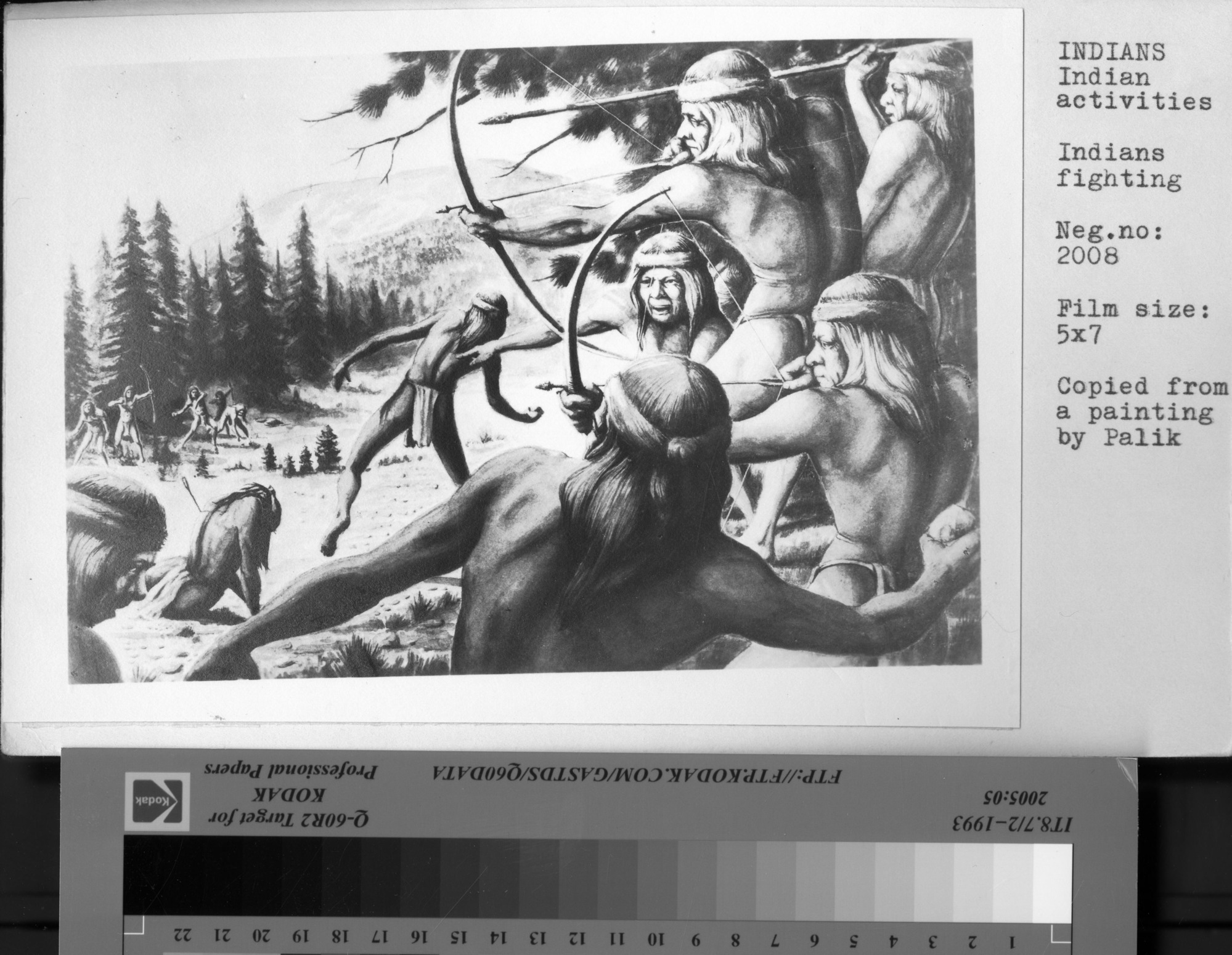 Native Americans fighting. Copied from a painting by Palik.