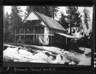 Copy of an old photo. Glacier Point Mountain House. Original may be YM-12,618.