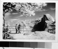 Infared photo of Half Dome from Glacier Point. Copied from Art Holmes album (NPS employee). Copied September 1983 by Michael Dixon.