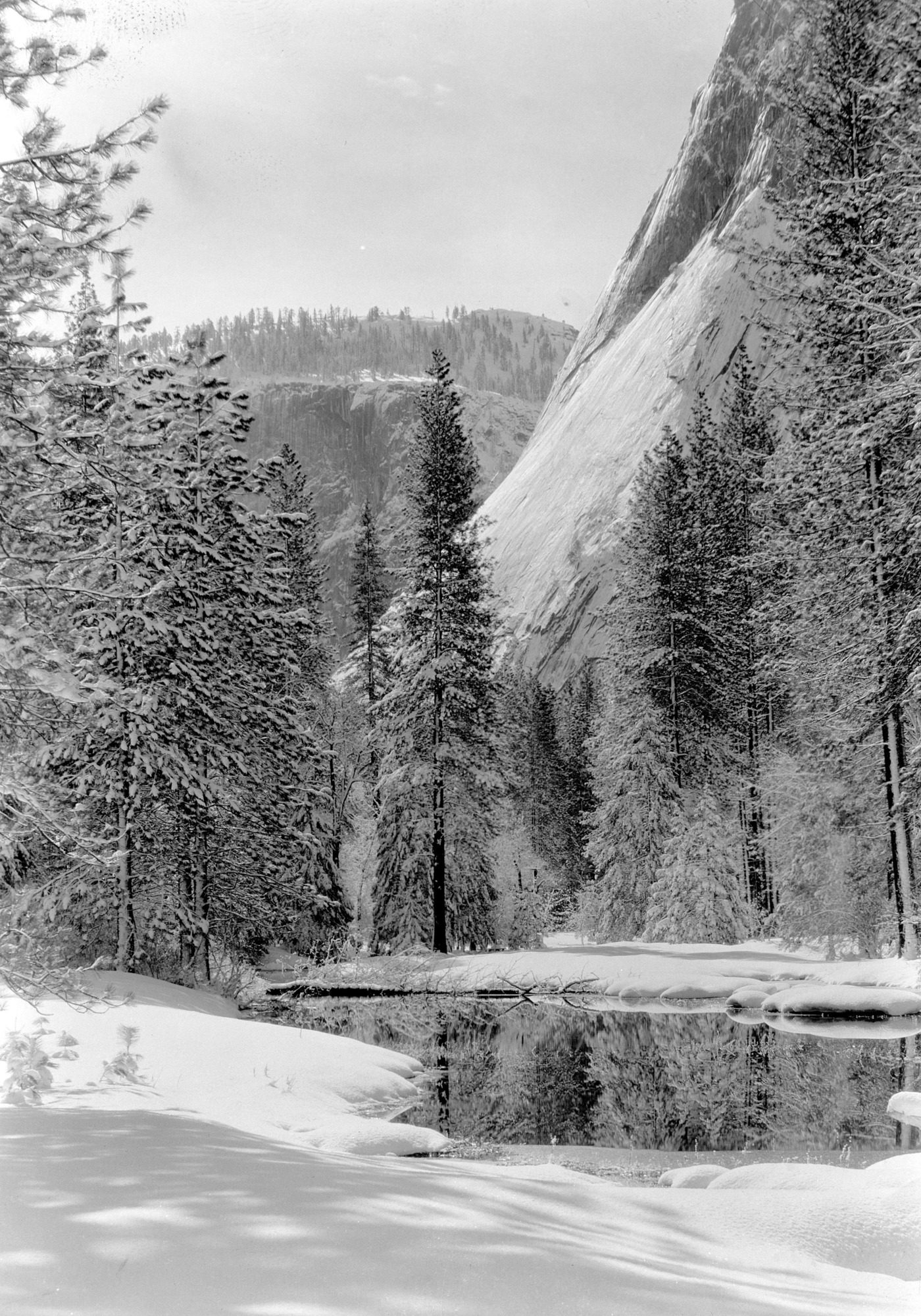 Glacier Point Cliff after snowstorm.