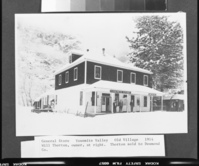 General Store in Yosemite Valley Old Village. 1914 - Will Thornton, owner, at right. Thornton sold to Desmond Co. Copied from the Wegner photo album.