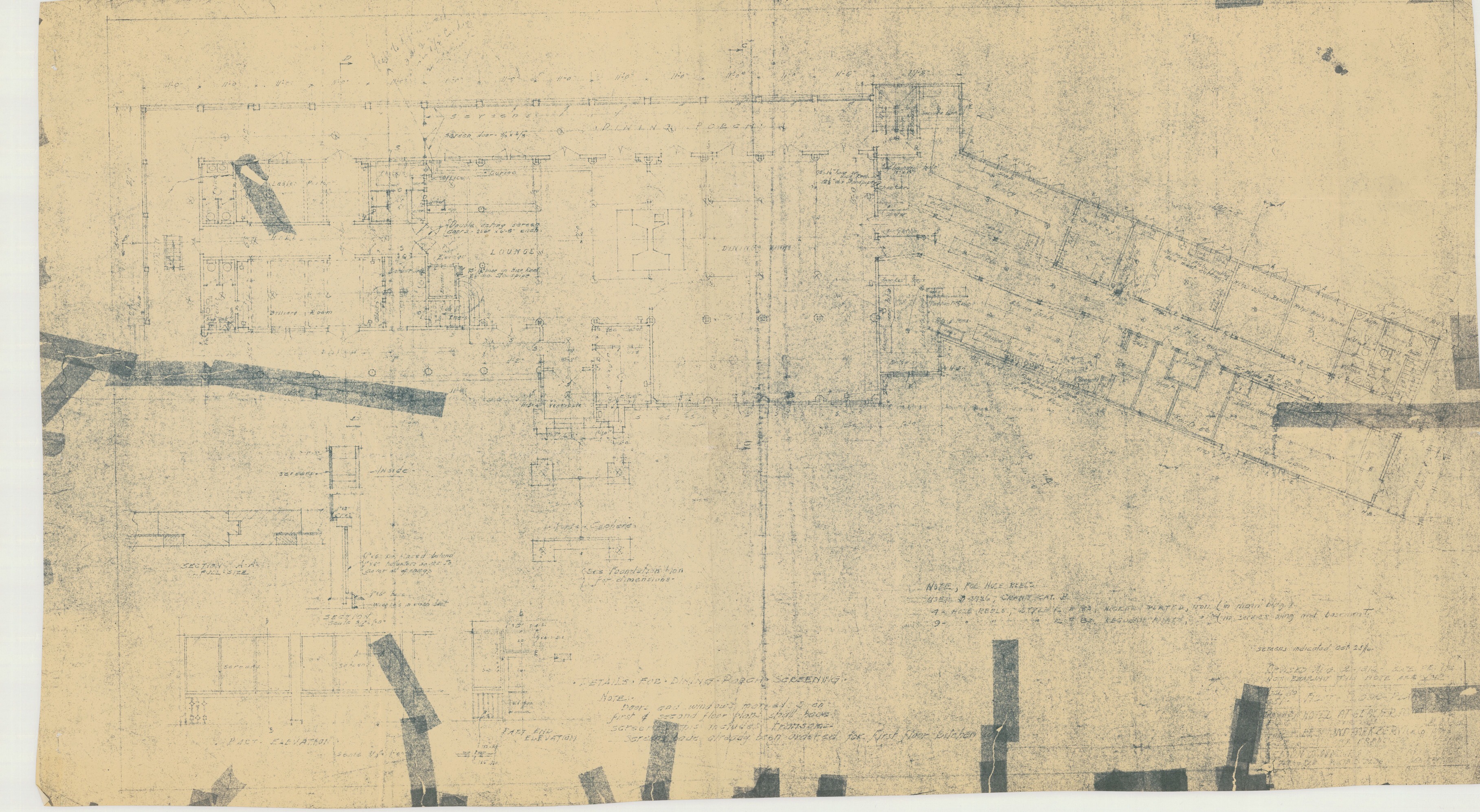 First Floor Plan Hotel at Glacier Point for the Desmond Park Service Co