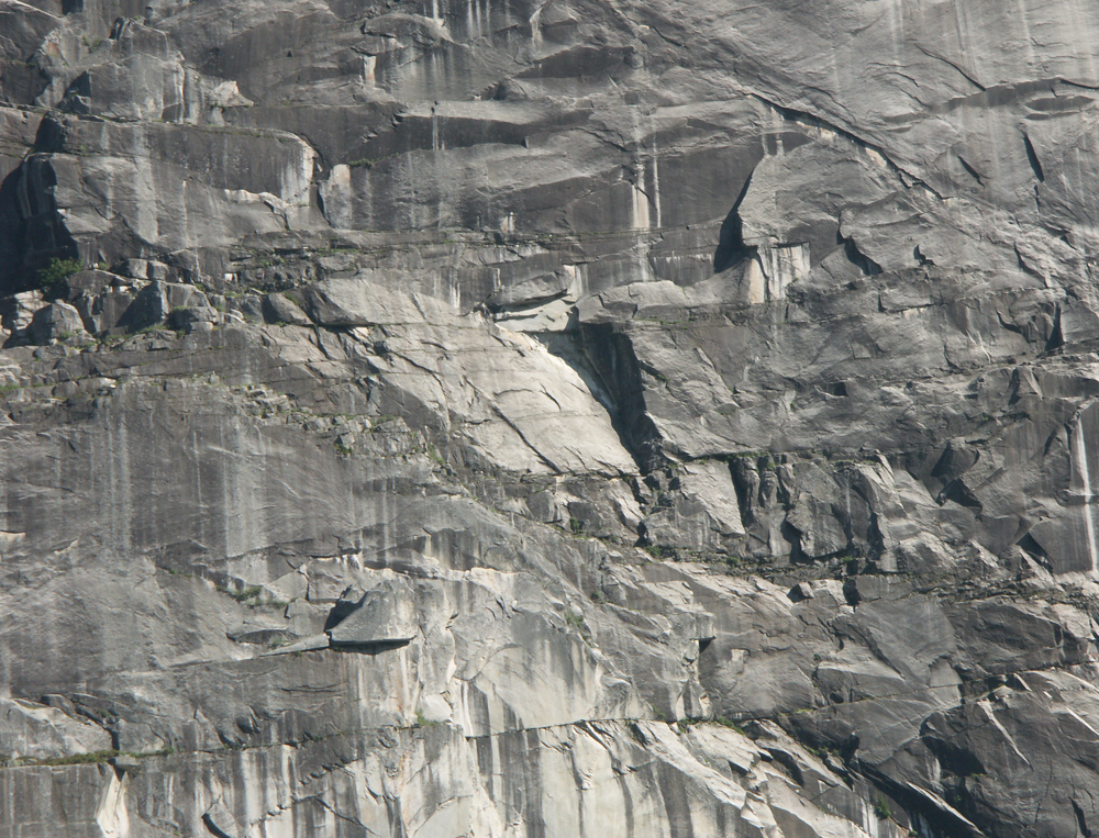 A close perspective of source area on cliff.