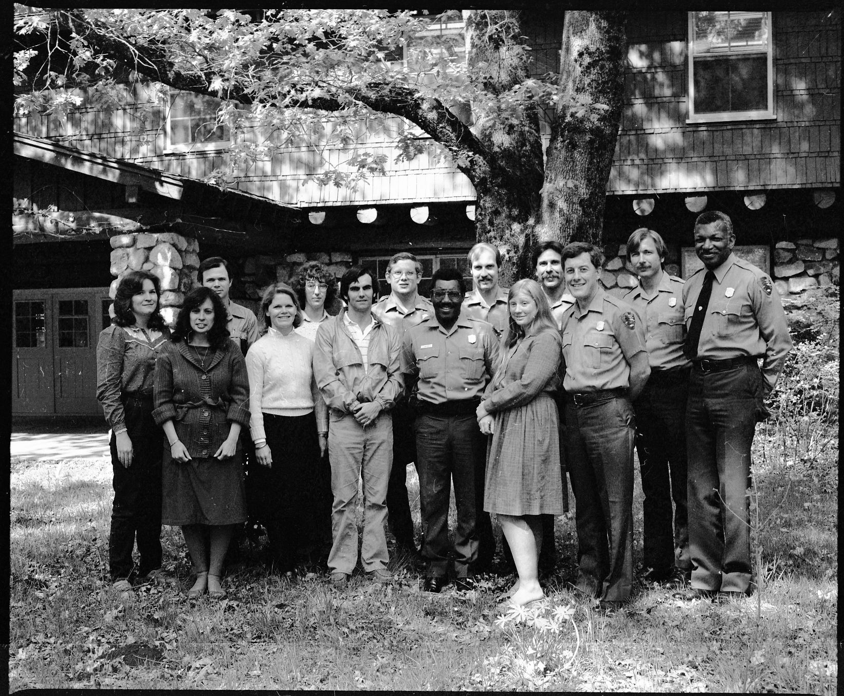 Individuals earning 10 years in NPS awards. L to R: Back Row: Dana Jackson, Larry Harris, Chris Thorpe, Mike Lalone, Dan Horner, Don Coehlo, Gary Gissell and Jim Laney (Assist. Supt.); Front Row: MaryLou Cant, Lisa Dapprich, Bob Carroll, Jim Lee, Maggie Price, and Bob Binnewies (Supt.)