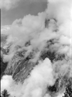 Blossom Festival Caravan. Half Dome in Clouds.