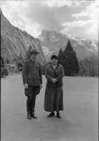 Gertrude Stein, noted poetess at the Museum with Bert Harwell.