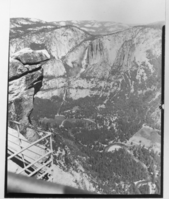 Yosemite Valley from Glacier Point from exact spot photo taken by Watkins in 1866.