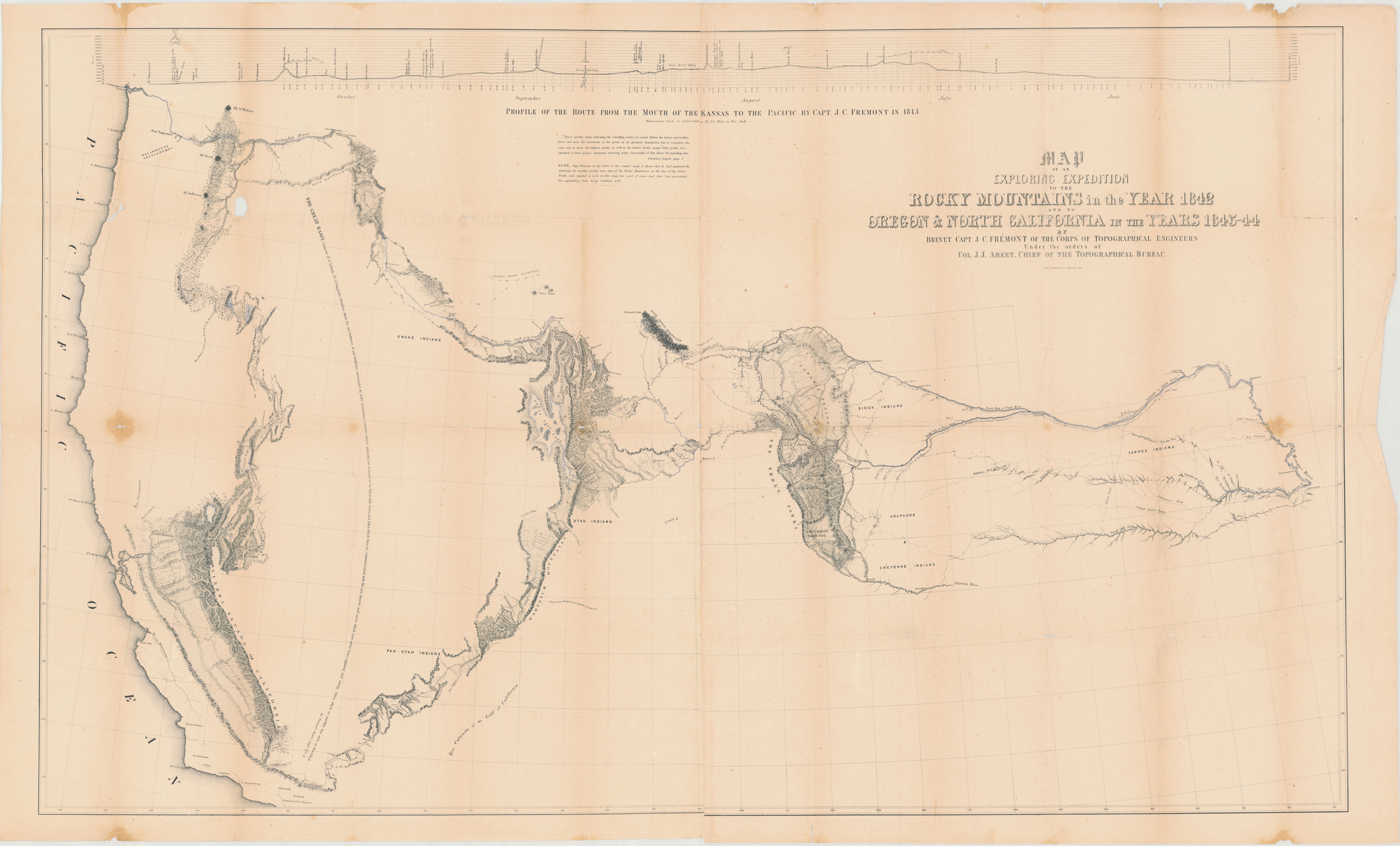 Map of an Exploring Expedition to the Rocky Mountains in the year 1842 and to Oregon and North California in the years 1843-44
