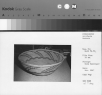 Probably a Chukchansi Yokuts basket, in the YNP Collections. [18" x 7" deep]