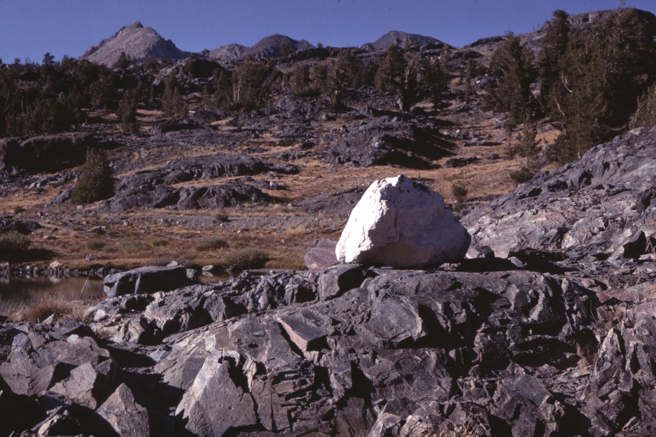 Giant "erratic" on slate