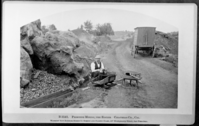 Carleton E. Watkins posed as a prospector at a rocker. (New boudoir series). copied by Ralph H. Anderson, copied in 1950