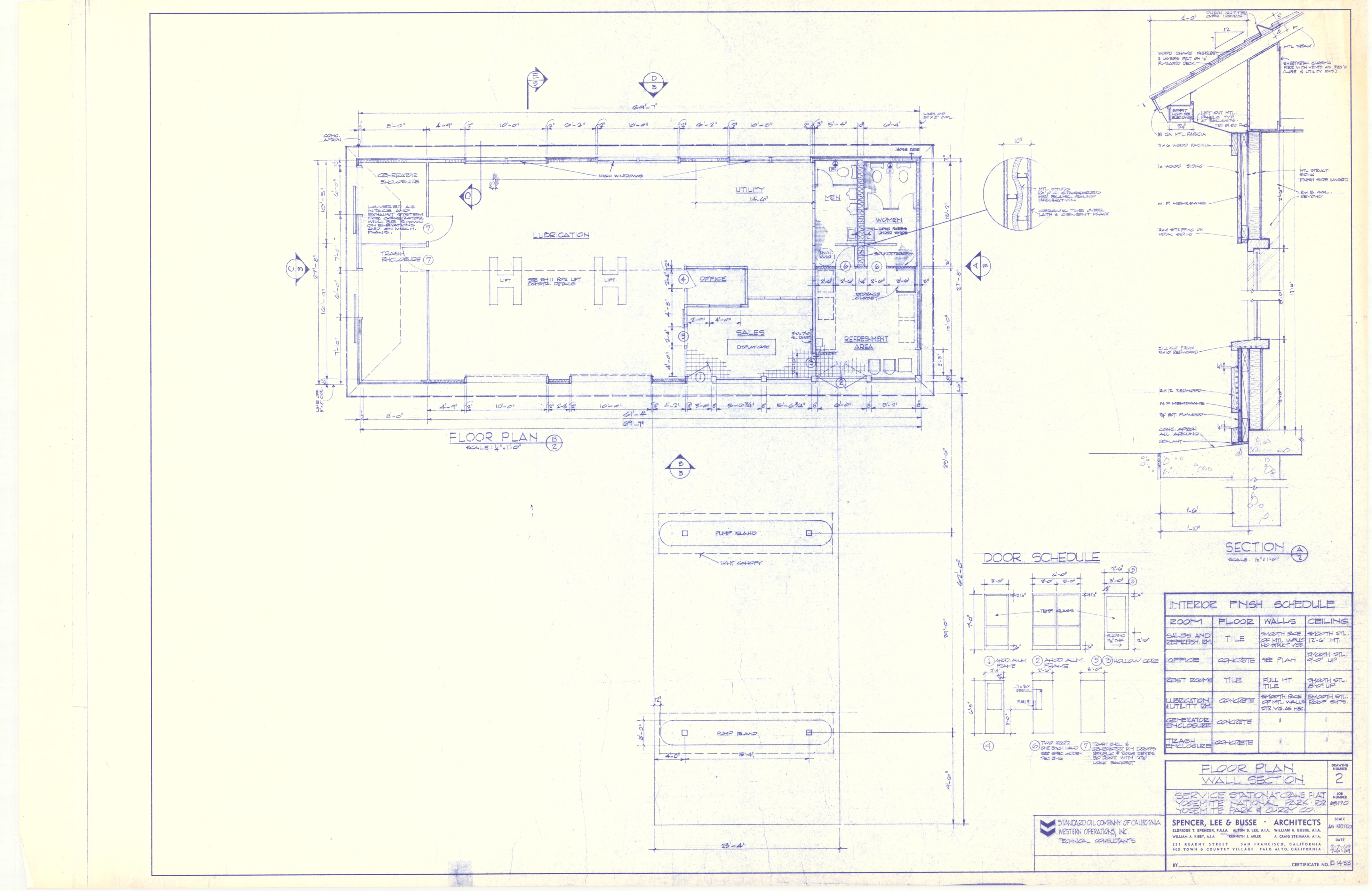 Floor Plan Wall Section Service Station at Crane Flat