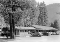 Front view of Yosemite Lodge.