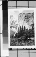 Indian Motorcycle with El Capitan in background. Donated by Audrey Harris.