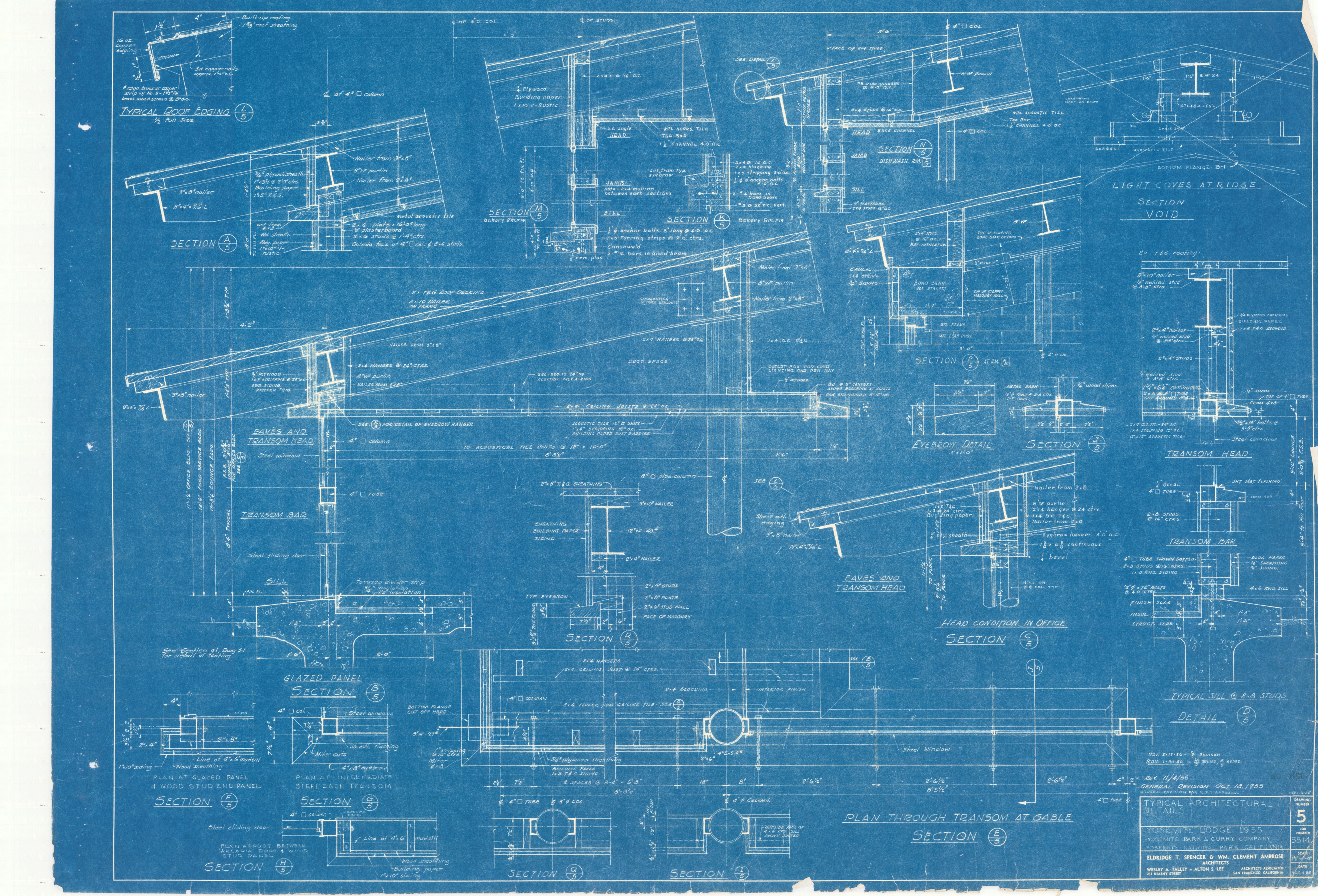 Typical Architectural Details Yosemite Lodge 1955