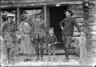 L-R: Frank Taylor, Mrs. Lewis, Supt. Lewis, Carl Lewis and John Bingaman. [Frank Taylor - co-author of "Oh Ranger" and author of the "Yosemite Trip Book"]