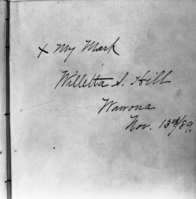 Autograph of Willetta Hill. Copied from the autograph book of Nellie & Dorothy Atkinson. Copied courtesy Bonnie Douthit. Copied October 1980 by Michael Dixon.