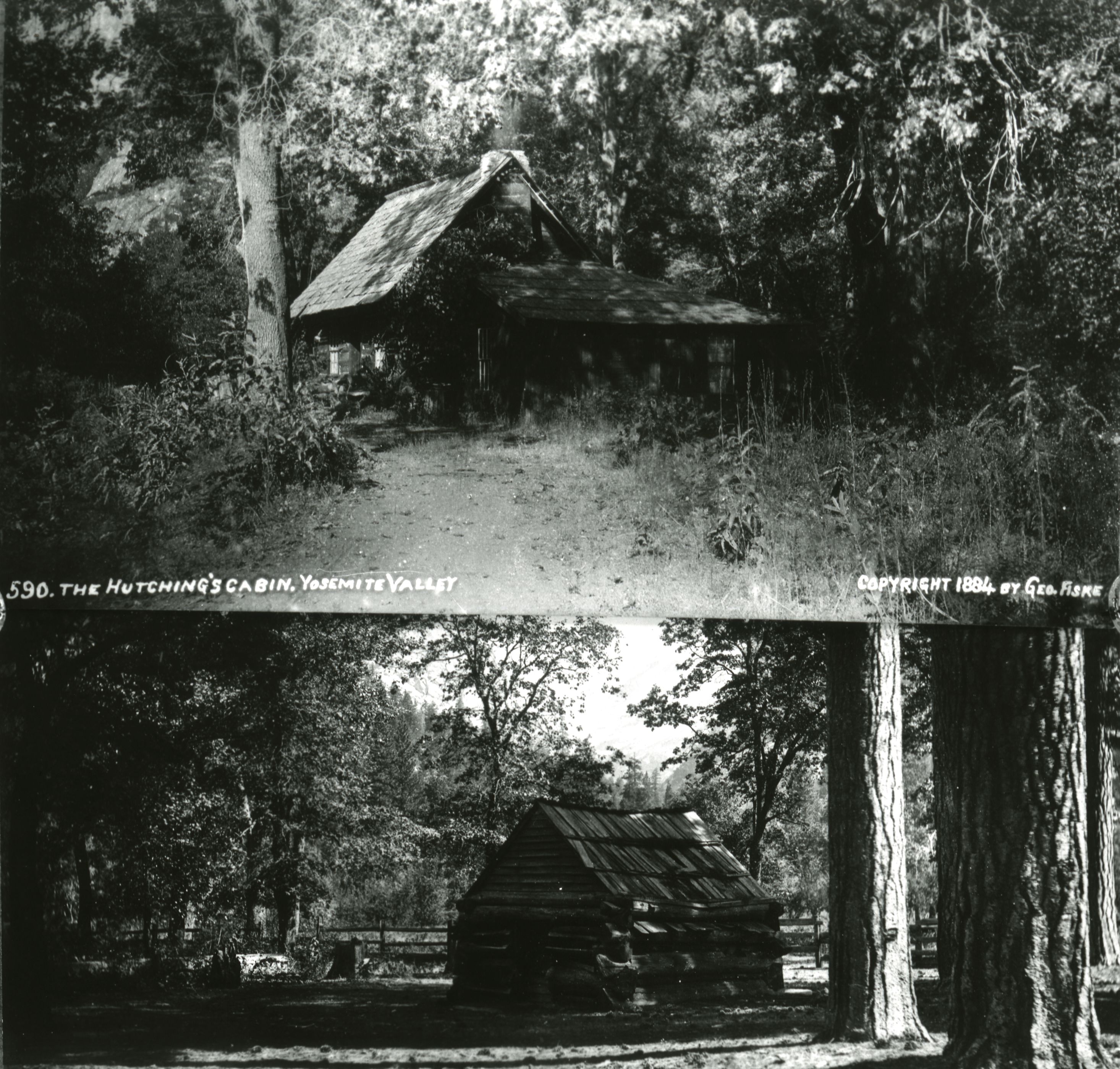 Hutching's Cabin, Yosemite Valley; copied from Fiske original. [#590 George Fiske].